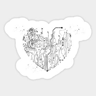 Circuit Heart Sticker